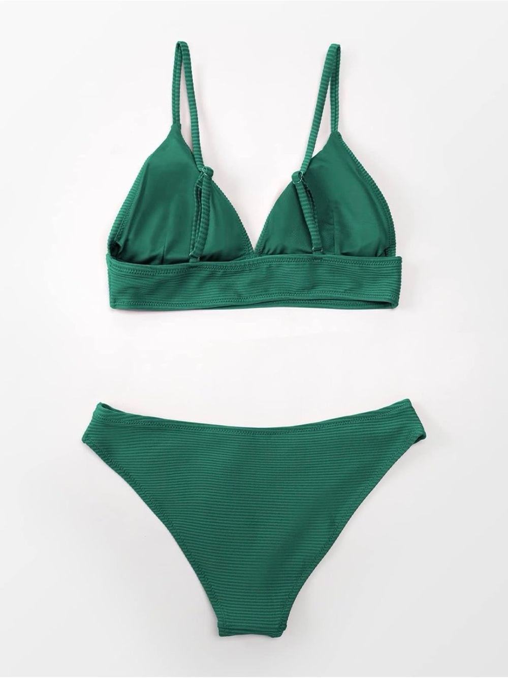 Cupshe Green Ribbed Triangle Bikini Set - Picture 4 of 4